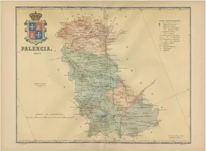 Antique Map of Palencia Province, 1901