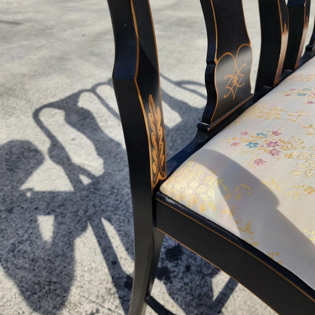 Vintage Queen Anne Chinoiserie Bench For Sale - Image 10 of 15