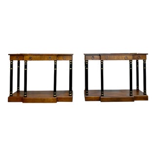 Late 20th Century Vintage Pair of Neoclassical Style Console Tables For Sale
