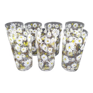 Vintage Culver Daisy Highball Glasses - Set of 6 For Sale