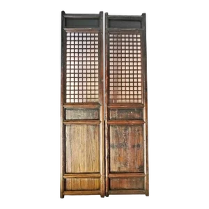 Set of 2 Early 20th Century Chinese Wood Lattice Doors