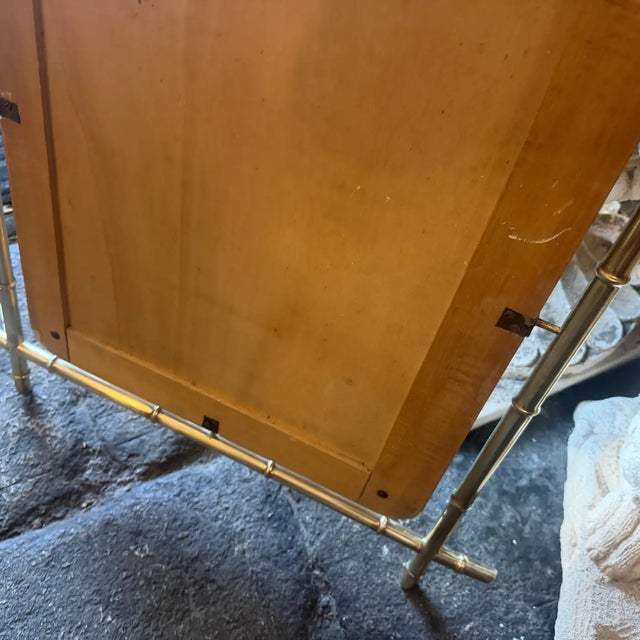 1960s Mid-Century Modern Bamboo-Shaped Brass Italian Wall Mirror For Sale - Image 14 of 15
