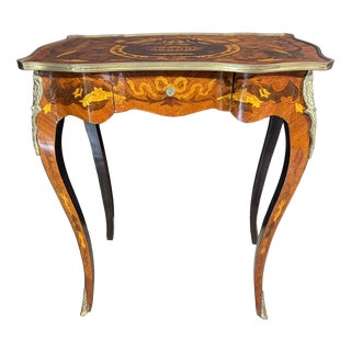 French Marquetry Lamp Table, 1890 For Sale