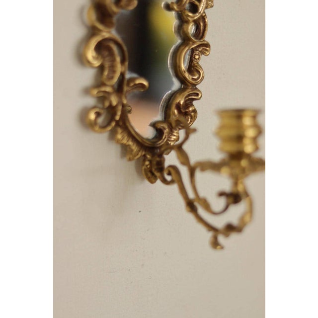Mid-Century Modern Swedish Brass Sconces with Mirrors, Set of 2 For Sale - Image 12 of 16