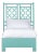 Lattice Back Bed Twin Extra Long - Turquoise For Sale