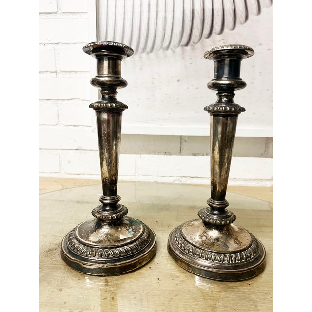 Pair Matthew Boulton Silver Plated Candle Holders, 19th Century For Sale - Image 9 of 10