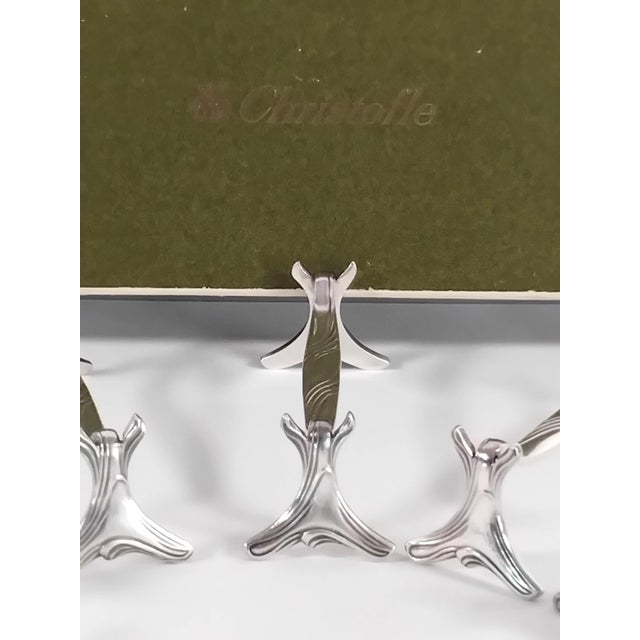 Mid-Century Modern 12 Christofle Knive Rest Set Gramont Model. Vintage For Sale - Image 3 of 7