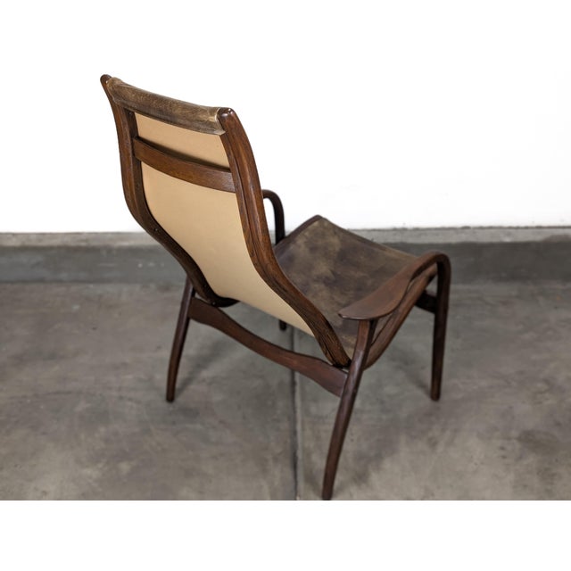 Mid-Century Modern Mid Century Modern Leather Lamino Lounge Chair Attributed to Yngve Ekström for Swedese, c.1970s For Sale - Image 3 of 12