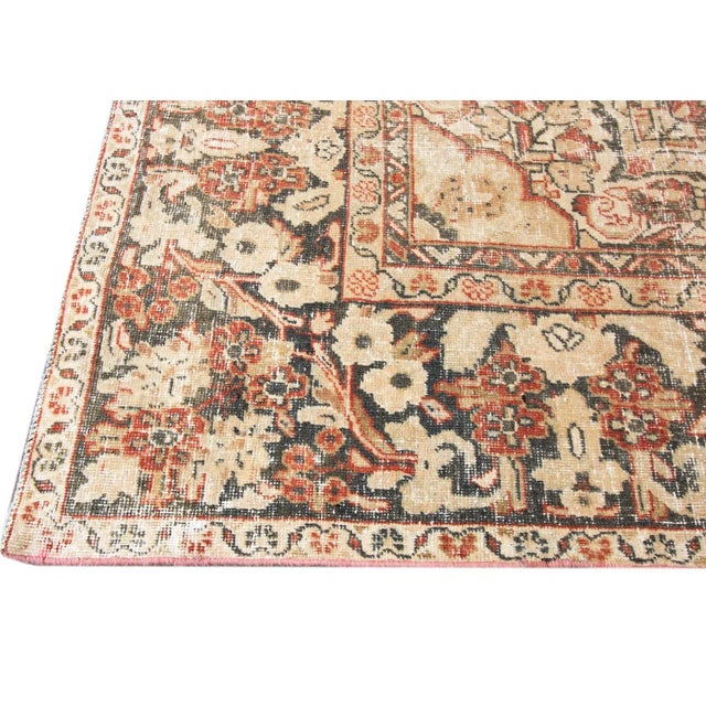 Mid 20th Century Mid-20th Century Vintage Distressed Wool Rug For Sale - Image 5 of 11