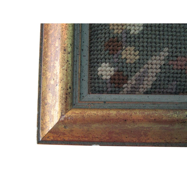 Medieval Lady Falconer Needlepoint Art in Antique Gold Frame Guc For Sale In Phoenix - Image 6 of 18