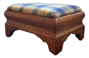 Antique 19th Century American Classical Foot Stool in Highly Figured Tiger Maple Circa 1830