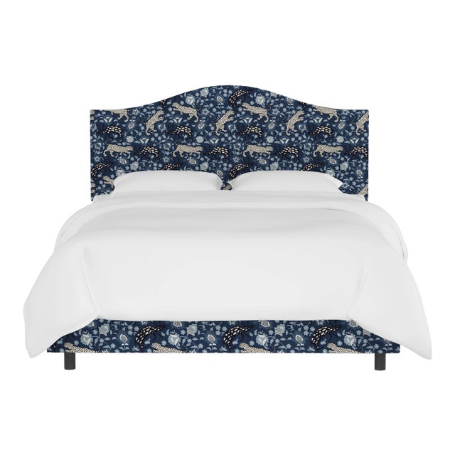 Queen Bed, Leopard Blue For Sale