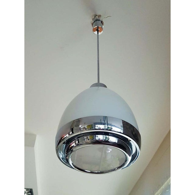 Glass & Metal Hanging Lamp by Pia Guidetti Crippa for Lumi, Italy, 1960s For Sale - Image 12 of 18