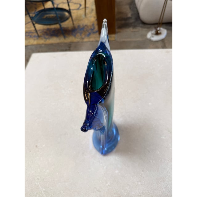Murano Murano Sommerso Blue and Teal Art Glass Vase, Italy, Mid-Century For Sale - Image 4 of 9