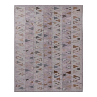 Rug & Kilim’s Scandinavian Geometric Purple & Blue Outdoor Rug - 12'x18' For Sale
