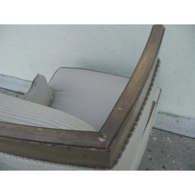 1960s Vintage Custom Upholstered Monumental Wingback Chair For Sale In Los Angeles - Image 6 of 10