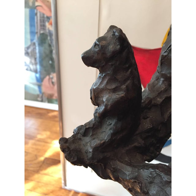 Expressionism Agnes Yarnall, Clown Holding Teddy Bear, Unique Bronze Expressionist Sculpture For Sale - Image 3 of 5