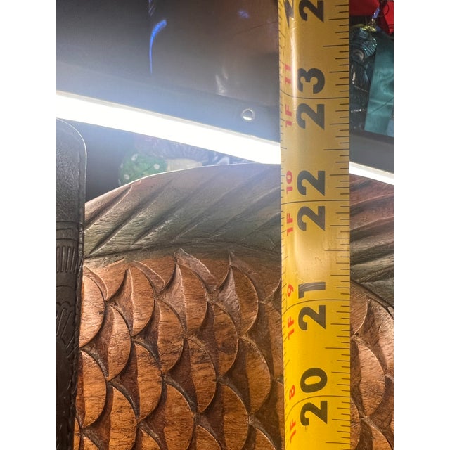 Mid-Century Modern 1970s Mid-Century Modern Hawaiian Tiki Style Hand-Carved Wood Tropical Fish Sculpture For Sale - Image 3 of 10