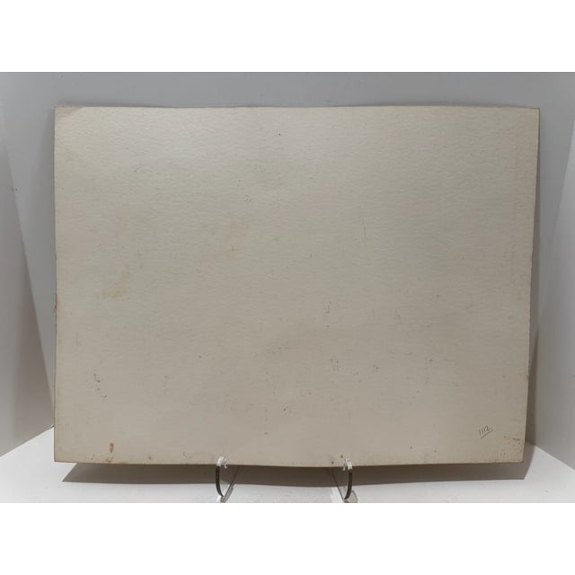 1940s Henry Emil Salloch Original Watercolor on Paper Country Landscape, 1949. For Sale - Image 5 of 6