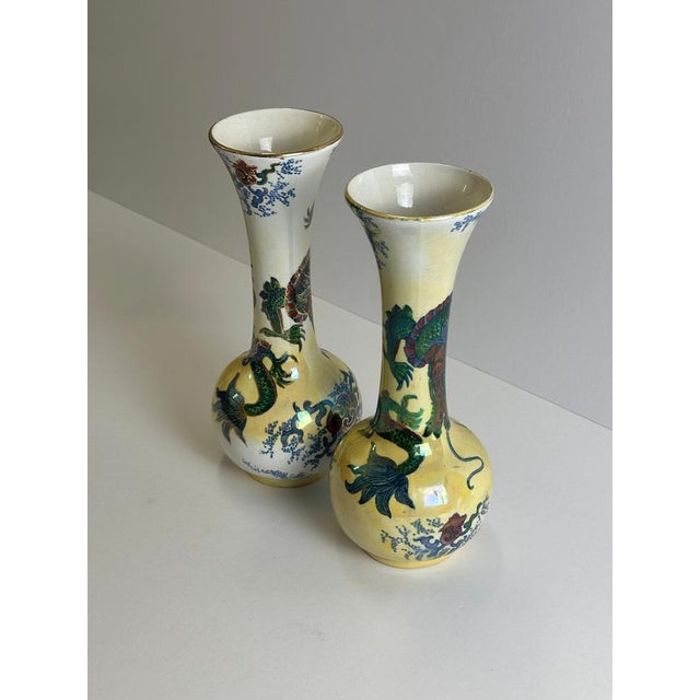 Vintage Dragon Vases by Frederick Rhead for Bursley Ware, 1930s, Set of 2 For Sale - Image 6 of 11