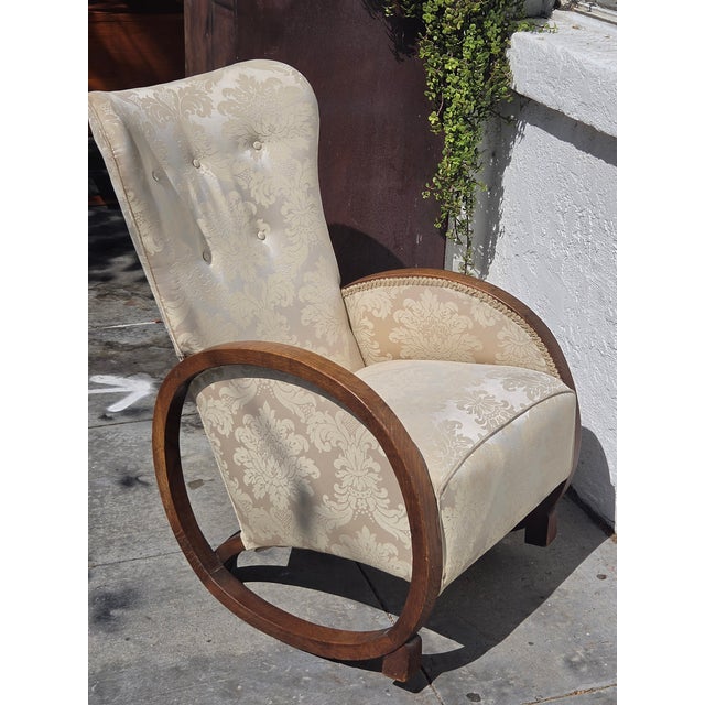 Heals and Sons 1930s Art Deco Heals of London Rocking Chair Rare Model For Sale - Image 4 of 7