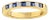 Half Carat Diamond Sapphire Wedding Band 14k Yellow Gold, Size 5 For Sale