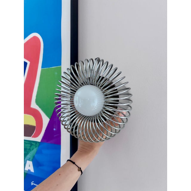 Spring Metal Wall Lights by Philippe Rogier for Oxar, 1970, Set of 2 For Sale - Image 3 of 6