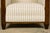 1930s Pair of 1930s French Art Deco Oak Lounge Chairs in Blue Striped Fabric For Sale - Image 5 of 17