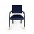 Contemporary Arches Dining Chair in Navy Blue Cotton Velvet from Insidherland For Sale - Image 3 of 8