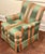 Green Green & Coral Striped Upholstered Club Chair, Palm Beach Style For Sale - Image 8 of 12