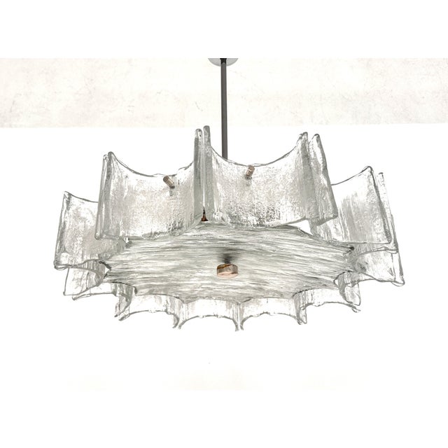 Large Ice Glass Chandelier by Kaiser Leuchten, 1970s For Sale - Image 6 of 18