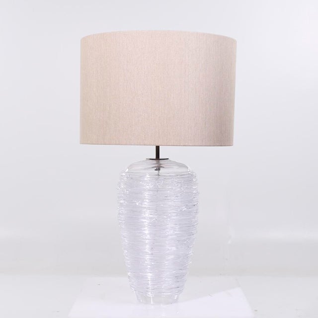 Contemporary Porta Romana Glass Thread Table Lamp For Sale - Image 3 of 7
