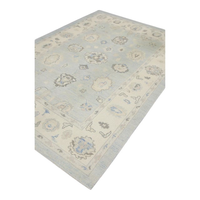 Modern Turkish Oushak Rug 6'1" x 8'10" For Sale