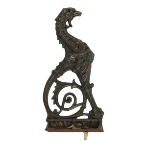 Antique Victorian Cast Iron Figural Griffin Architectural Ornament