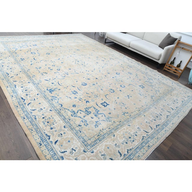 1970s Vintage Persian Handmade Wool Cotton Area Rug For Sale - Image 9 of 11