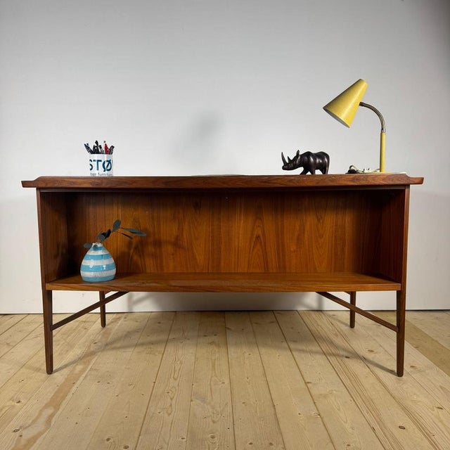 Vintage Teak Writing Desk by Svend Åge Madsen for H.P. Hansen, 1960s For Sale - Image 9 of 11