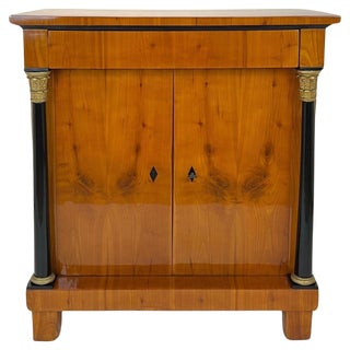 Biedermeier Half-Cabinet in Cherry Veneer, South Germany, 1820s For Sale