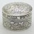 Vintage Italian Handmade Round Silver 800 Floral Embossed Pill Snuff Box, 1980s For Sale - Image 6 of 13