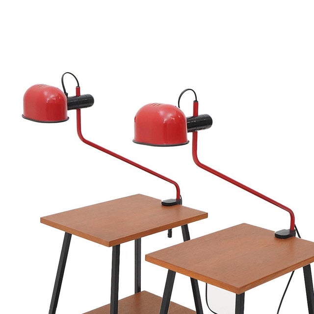 Red Metal Clamp Lamp from F. Fabbian, 1980s For Sale - Image 14 of 14
