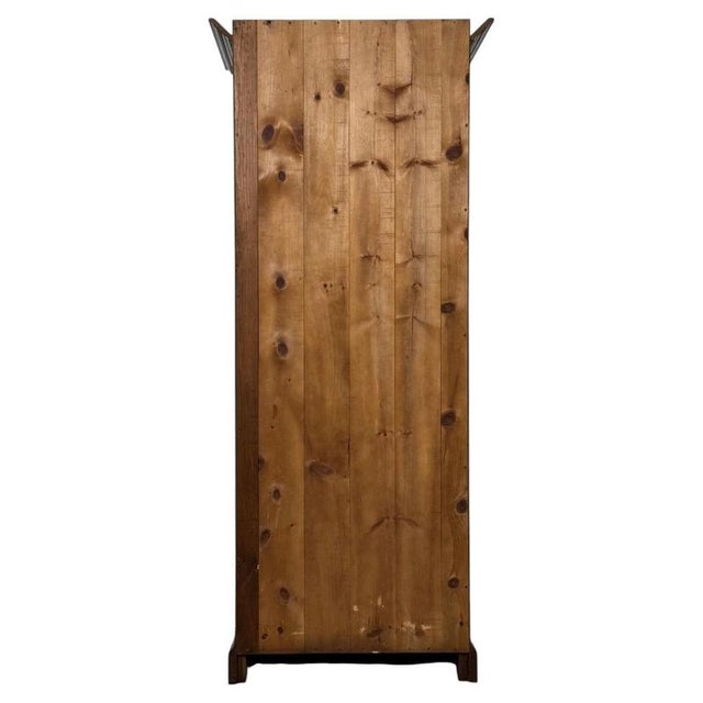 Brown Antique English Oak Glazed Display Cabinet Vitrine, 1890s For Sale - Image 8 of 11