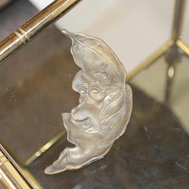 Metal Meiji Japanese Bronze Crescent-Shaped Tray For Sale - Image 7 of 8