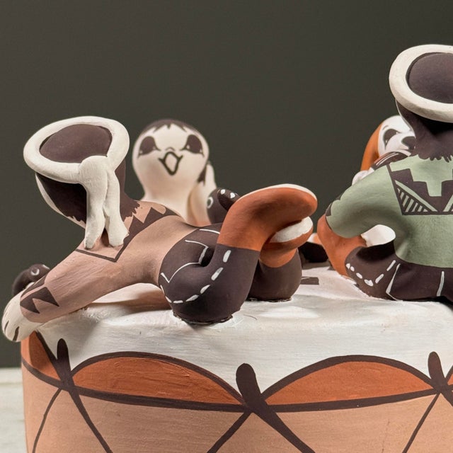 Marilyn Ray Acoma Native Friendship Polychrome Ceramic Sculpture, Signed (2008) For Sale - Image 11 of 12