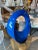 Blue Vintage Blue Lacquered Modern Freeform Abstract Wave Round Statue Sculpture For Sale - Image 8 of 12