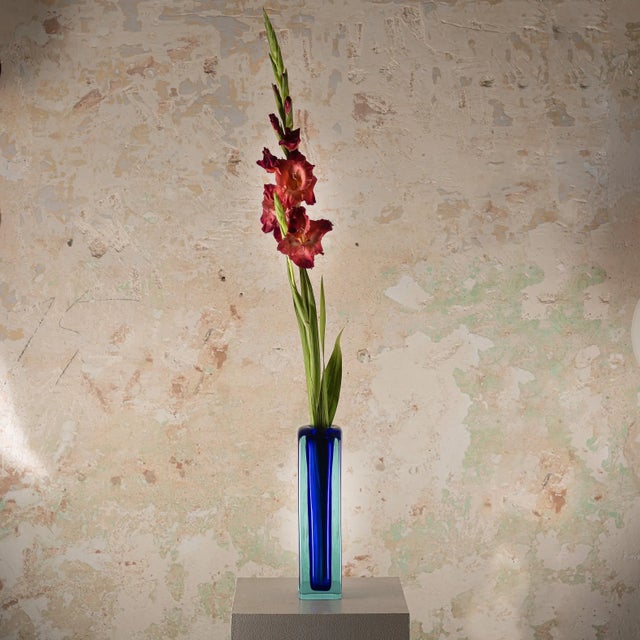 Blue Sommerso Murano Glass Vase from Cenedese, 1960s For Sale - Image 8 of 10