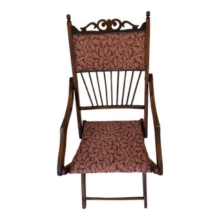 Late 19th Century William Morris English Arts and Crafts Folding Camp Chair For Sale