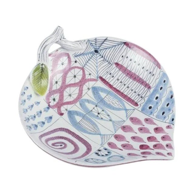 Bowl with Leaf-Shaped Handle in Earthenware by Stig Lindberg for Gustavsberg Studio, 1940s For Sale - Image 8 of 8