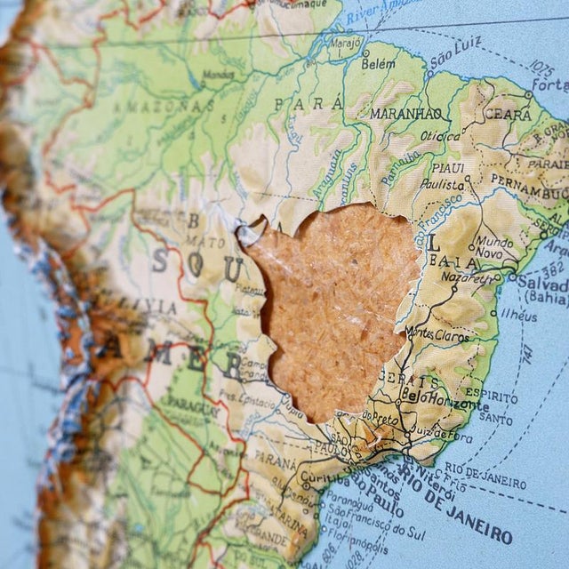 Large Relief Map of the World by George Philip For Sale - Image 10 of 13