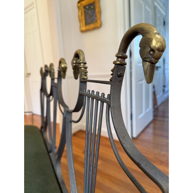 Maison Jansen Swan Head Lyre Back Settee For Sale - Image 10 of 11