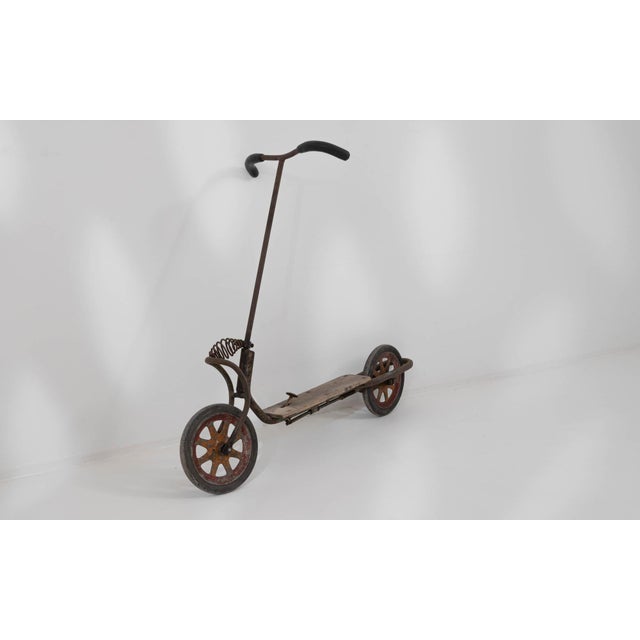 20th Century Central European Metal and Wooden Scooter For Sale - Image 12 of 18