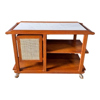 1950s Service Trolley With Marble Top For Sale